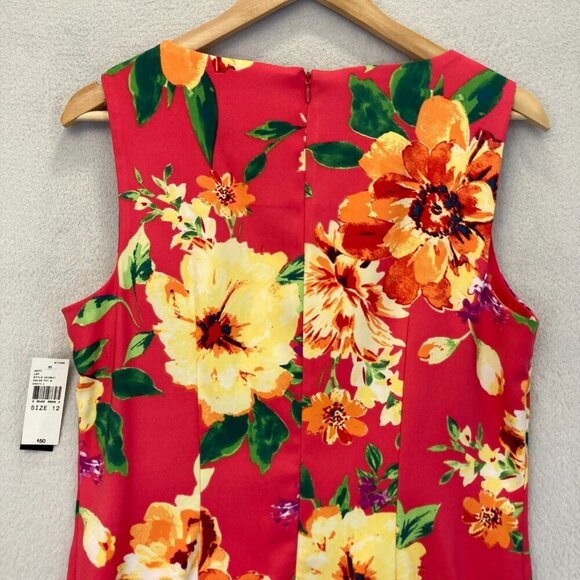 NWT ALYX Tropical Sheath Dress Womens 12 Pink Floral Resortwear Club Knee Length - Picture 10 of 11